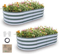 Gardmax 2 Pack Galvanized Raised Garden Bed Lightweight Planter Boxes Outdoor with Easy Assembly Large Garden Bed for Vegetables Fruits Flower Silver
