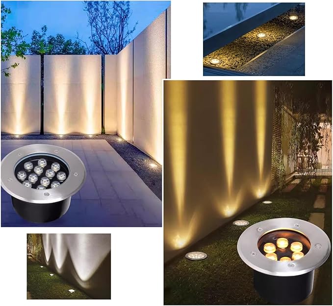 Outdoor Buried Lights Recessed Ground Light IP66 Waterproof AC85-265V LED Underground Light for Garden Path Piazza Walkway Landscape Spotlight