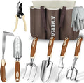 Aimerla Gardening Tools Set of 9 Heavy Duty Garden Tools with Non-Slip Rubber Grip with Large Garden Bag for Tools Durable Hand Tools for Gardening WeedingGardening Gifts for WomenMen