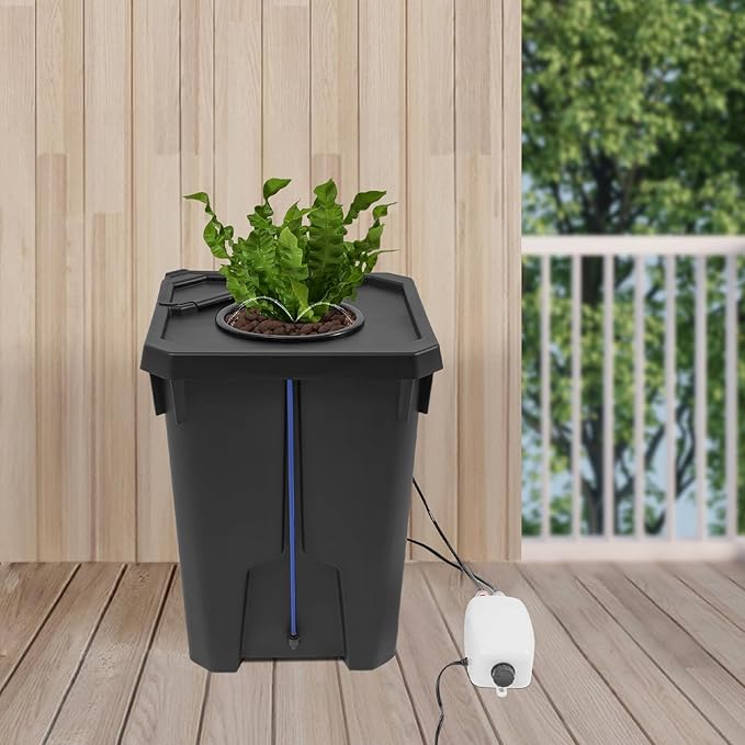 Hydroponics Growing Bucket 7.13 Gallon Professional Culture Bucket System 27L Deep Water Culture with Air Pump Hydroponics Growing System for Greenhouse Garden Balcony Office (1Pcs)