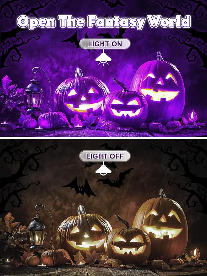 Outdoor Black Light Halloween Spotlight 12W Purple Spotlights LED Blacklight Waterproof Spot Landscape Lights with US Plug for Glow Party Poster Bar Yard Garden Gyms Decor (2Pack)