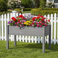 48 x 24 x 30 Inches Raised Garden Bed with Legs Elevated Wooden Planter Box for Outdoor Plants Garden Backyard Patio Balcony - 300lb CapacityGrey