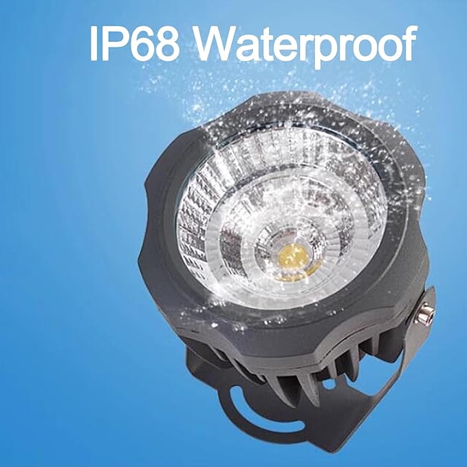LED Spotlight - Led Beam Light AC 220V Round COB Landscape Lights Ip67 Waterproof Landscape Lighting Tree Lights 180° Adjustable Bracket Utdoor Lawn Spotlight Easy Installation