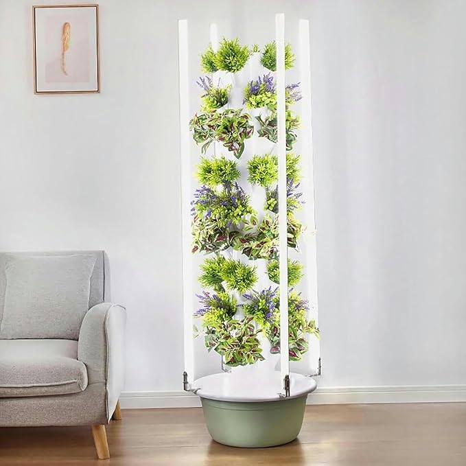 Hydroponics Growing KitsHydroponics Tower with LED Grow Lighthydroponic Growing Kits &amp Systemsfor Herbs Fruits and Vegetableswith Hydrating Pump Adapter.