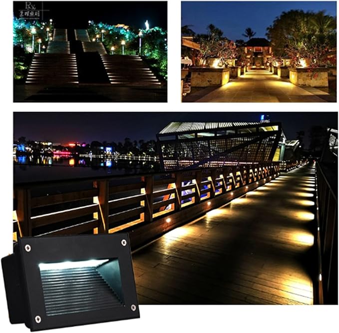 Landscape Lamp - IP65 Waterproof LED Outdoor Corner Lights Side Wall Spotlight AC85-265V Recessed Staircase Step Footer Light for Corridor Wall Lighting Projects(Yellow6W(205 * 85mm))