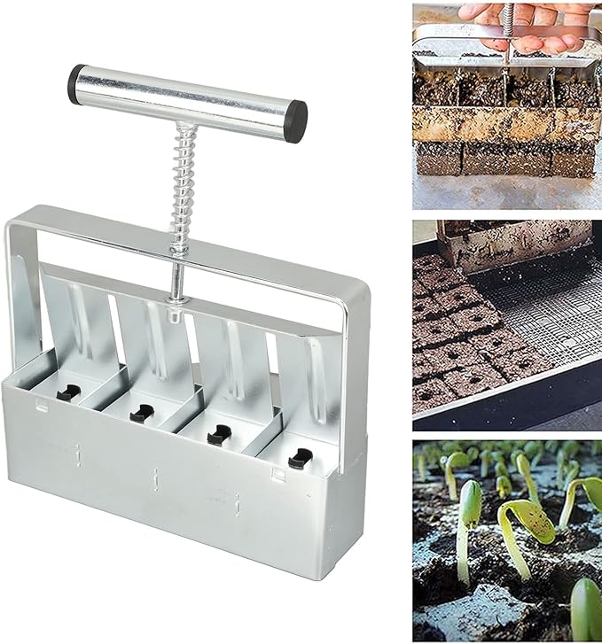 Soil Blocking Tool Soil Blocker Set with Comfortable Handle Garden Tool Block Maker for Seedings Cuttings