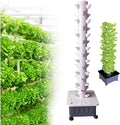 Hydroponic Tower Growing System 14 Layer 70 Pods Hydroponic Grow Tower Kit with Water Pump and Movable Water Tank for Vegetable Strawberries Lettuce