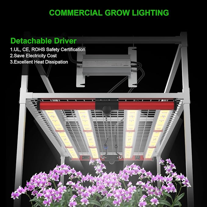 AGLEX 420W Full Spectrum LED Grow Light with UV &amp IR 1360 LEDs Dimmable Daisy Chain High PPFD Bar Style 4x5 ft Coverage Foldable for Indoor Plant Growing Commercial Seeding Veg Flower - M400