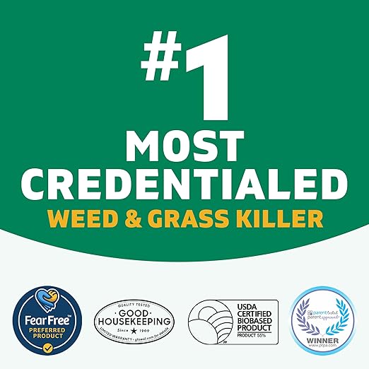 Spruce EZ-AIM Grass and Weed Killer Spray - Precision Shot for Cracks Edges &amp Small Spaces - Starts Wilting in 1 Hour Dead Weeds in 24 Hours (3 Pack 10 Oz Each)
