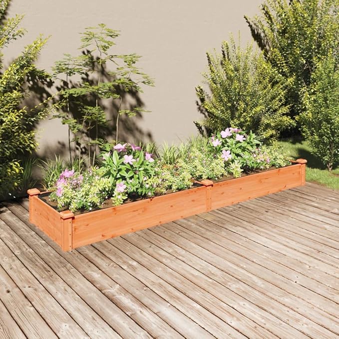 SKM Garden Raised Bed Brown Solid fir Wood Large Garden Raised BedBrown (Weight 17.64KG)