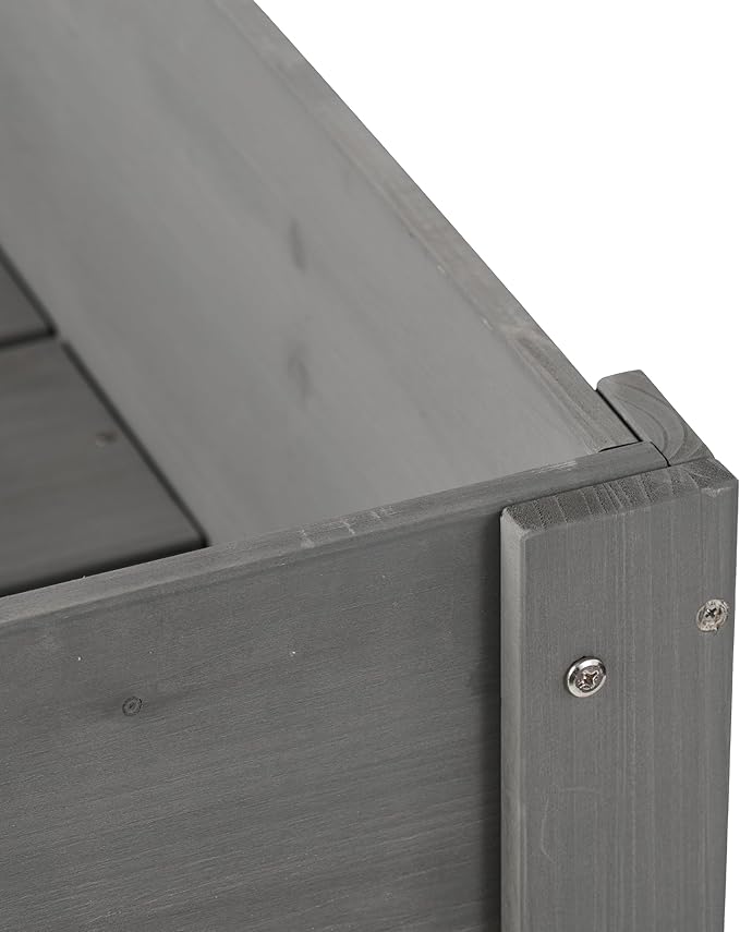 Elevated Garden Bed 40x20x31 Inch with Legs Solid Wood Raised Planter Box for Vegetables Herbs Flowers Outdoor Grey Plant Grower