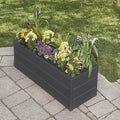 Nuvue Products Terrace Garden Box 44.5 L x 16.5 W x 11.5 H Polymer with Woodgrain Texture Dark Gray