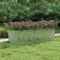 Galvanized Steel Garden Raised Bed Large Outdoor Planter Box with Open Bottom Metal Raised Planter Bed for Vegetables Flowers 126x15.7x30.3 Silver-245