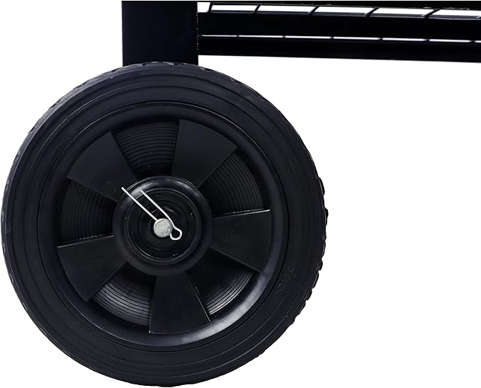 Elevated Mobile Raised Ergonomic Metal Planter Garden Bed for Backyard Patio w/Wheels Lower Shelf Black