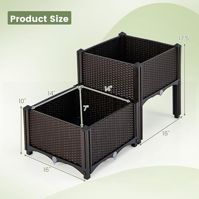 S AFSTAR Raised Garden Bed with Removable Legs &amp Brackets 4 Pack Elevated Garden Planter Kits for Flowers Fruits Vegetables Multiple Combination Planting Box Container for Garden Patio Balcony