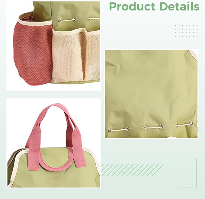 Garden Tool Set 9 Pcs with Wooden Handles Gift for Women &amp Men Includes Tote Bag Transplanter Fork Rake Trowel