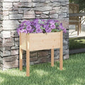 Garden Planter Natural Pine Solid Pine Wood Medium 27.6 Square Raised Garden Bed for Outdoor Plants Durable Rustic Planter Box