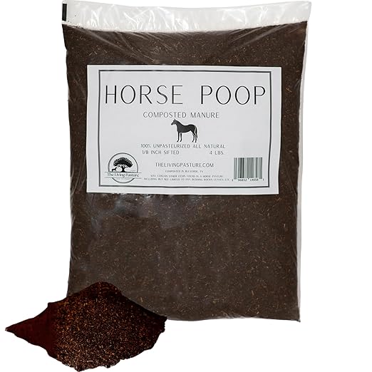Horse Poop 100% Natural Aged Unpasteurized Composted Manure and Sifted Premium Garden Soil Amendment for Plants Compost Tea and Mushroom Substrate