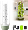 Hydroponics Growing System 7 Layer 28 Pods Intelligent Timer 30L Vertical Hydroponic for HerbsVegetablesFruitTomatoPepperCucumberLettuce Green-IndoorWithLEDLight