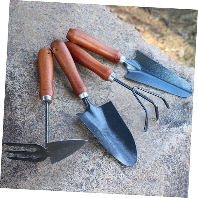 SUPVOX 12pcs Mini Garden Tool Set Thicken Iron Shovel and Spade for Planting Weeding and Cultivating Handle for Gardening