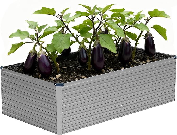 Vengarus 6x3x2FT Galvanized Raised Garden Bed Kit Deep Root Planter Box for Vegetables Flowers Herbs and Succulents - 269 Gallon CapacitySilver