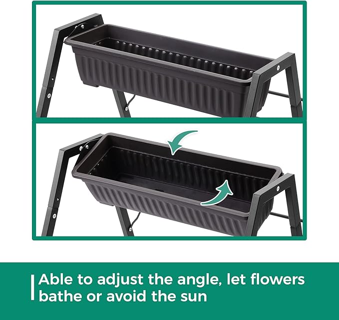 Raised Garden Planter Bed Tiered Planter Stand with 5 Boxes 25 Long*30 Wide*31 Tall Vertical Raised Garden Bed for Herbs Flowers or Vegetables in Patio Balcony Indoor Outdoor