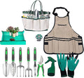 Garden Tool Set 11 Pcs Gardening Hand Tools Heavy Duty Stainless Steel Garden Supplies with Repotting Mat for Planting Kit with Gift Box Gardening Gifts for Women Men Mom