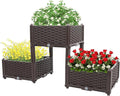 Planter Raised Beds Elevated Planter Garden Box with Drainage Holes Raised Garden Bed for Vegetable/Flower/Herb Outdoor Standing Planter Beds Gardening Kit