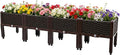 Raised Garden Bed with Drainage Elevated Planter Box Plastic Raised Beds for Gardening Vegetables Herb Flowers Perfect for Vegetables Flowers Fruits 4 Boxes Brown