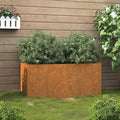 Corten Steel Planter Box 24.4 x 24.4 x 11.4 in Weathering Raised Garden Bed Rustic Square Outdoor Planter for Patio Vegetable Flower Elevated Box
