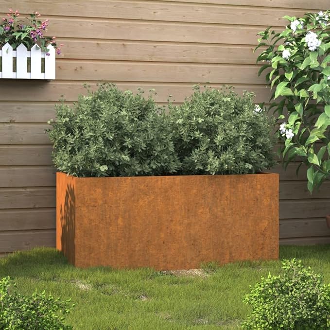 PlanterMultifunctional Raised BedPlant Privacy FenceBalcony Planter BedsHerb PlantersGreenhouse Planterfor HerbsFlowersOutdoorVegetables24.4x11.8x11.4 Corten Steel
