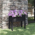Rectangular Garden Planter Solid Pinewood Matte Black Finish 27.6 Outdoor Raised Garden Bed for Plants Patio Deck