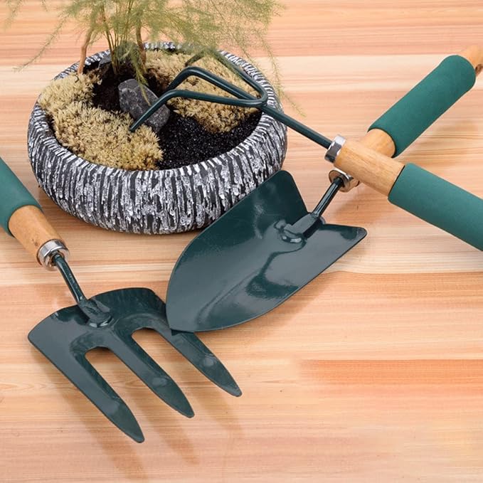 Garden Tools Garden Tool Collection - 3PC Garden Tool Set (Hand Trowel Hand Transplanter Hand Cultivator) -Gift for Women and Men