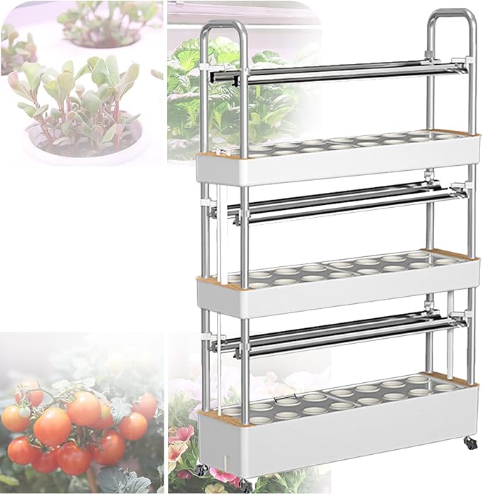 Hydroponic Tower Growing SytemGarden Hydroponic Growing System Vertical TowerIndoor Gardening System48/64 /90/120 Planting Spacesfor Planting Leafy VegetablesStem Vegetables (48hole)