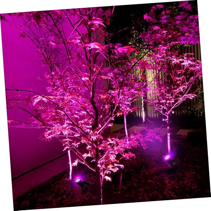 Uonlytech 2pcs Led Solar Garden Path Lights Ground Plug RGB Landscape Spotlights Outdoor Patio Lighting No Wiring Needed