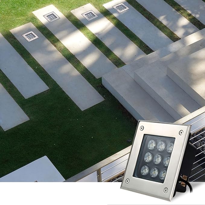 Outdoor Ground Lights Square Underground Light IP66 Waterproof Recessed s AC85-265V for Yard Deck Lawn Patio Pathway Walkway Garden Landscape Lamp