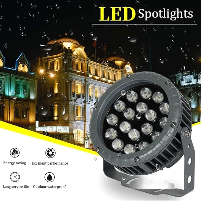 Rotating Floodlight - Landscape Lamp AC 85-265V Spotlight Led Beam Light IP65 Waterproof Wheeled Led Spot Lights for Outdoor Yard Villas Path Tree Lighting(Warm White Light12W)