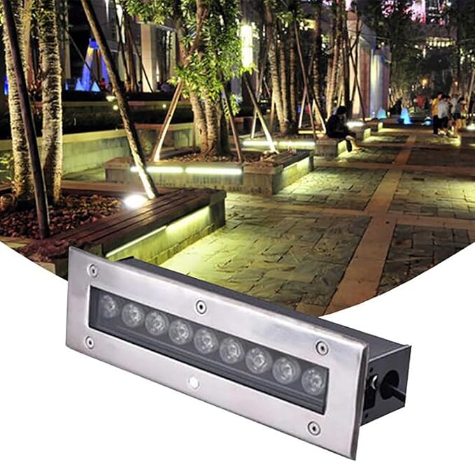 Ground LED Landscape Lights - Outdoor Buried Lights Rectangle Recessed Spotlight Ip67 ?Waterproof Strip Light for Outdoor Sidewalk Garden Lighting DecorateYellow-36w