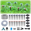 82FT Drip Irrigation Kit 1/4-inch Drip Irrigation Emitter Fan-Shaped Drip Irrigation Emitter Quick-Connect Automatic Drip Irrigation System Suitable for Watering Plants in Flowerpot Elevated Bed.