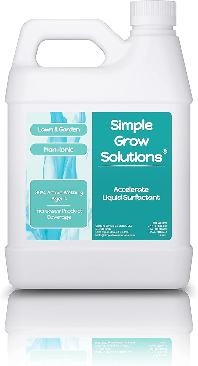 Micronutrient Booster Fertilizer (32 Ounce) and Accelerate Non-Ionic Liquid Surfactant (32 Ounce) - Simple Grow Solutions - Lawn Garden and Indoor Plants