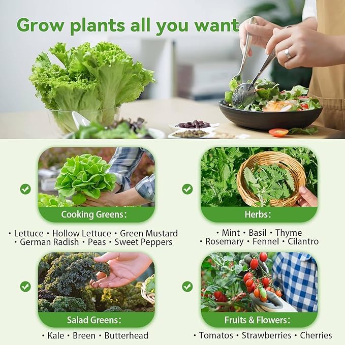 Hydroponic Tower | Vertical Planter Tower | Hydroponics Growing System Kit | with Hydrating Pump Adapter Net Potsfor Herbs Fruits and Vegetables.7-Layer