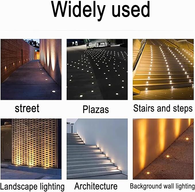 LED Buried Lights - Outdoor Landscape Lights 30° Adjustable Angle Spotlight IP67 Waterproof Round Recessed Polarized Ground Light Garden Patio Decorative Lighting Floor Lamp(White36W) (Red 18W)