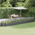 Large Anthracite Oval Garden Raised Bed 199.6x39.4x14.2 Powder-Coated Steel Planter Box Sturdy Outdoor Planter for Herbs Veggies Flowers Modern Patio &amp Backyard Gardening