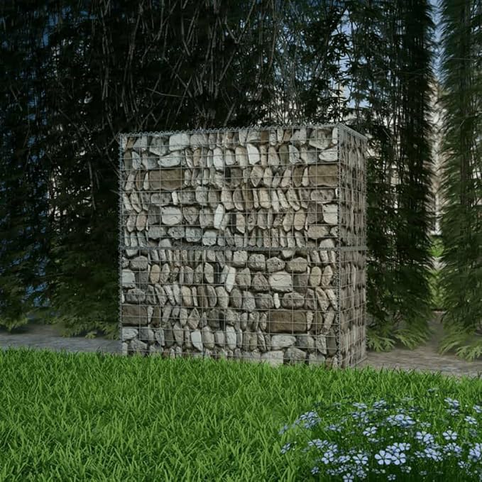 Gabion Basket Galvanized Steel 39.4x19.7x39.4 Gabion Raised Bed Gabion Cages Basket Steel Woven Gabion Net for Backyard Garden