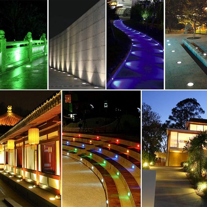 Recessed 9W/18W LED Colorful Underground Light IP65 Waterproof Buried Spotlights for Landscape Garden Road Courtyard Embedded Tree Projection Lamp Integrated (Size : 9W)
