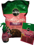 Orchid Potting Mix 8-Quarts Orchid Plant Food Mist Orchid Plant Food Spikes 10-Pack - Bundle