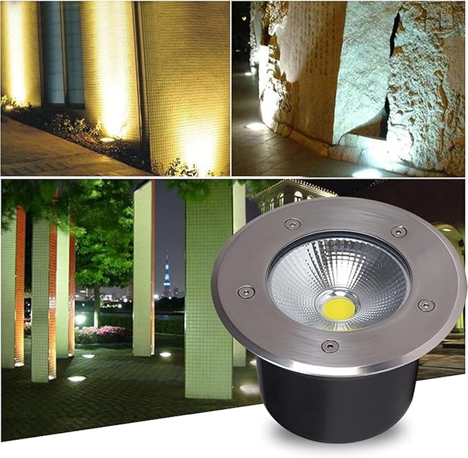 Ground Spotlights - LED Recessed Floor AC12V Outdoor LED IP67 Waterproof LED Outdoor Courtyard COB Landscape Tree Light Floor Lamp(Warm Light3W)