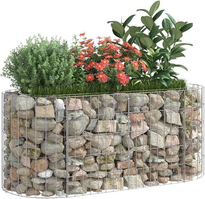 Gabion Raised Bed Galvanized Iron 47.2x19.7x19.7 Lawn Planters