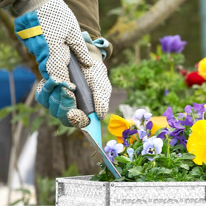 Galvanized Raised Garden Bed - 21 L x 9.75 W x 5.5 H Raised Garden Beds Outdoor Hexagonal Planter Box Kit for Flowers Vegetables Fruits or Herbs - Raised Bed Garden Planters by Pure Garden
