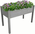 BTExpert 4ft Raised Garden Bed with Legs 48x24x30in Elevated Wood Planter Box Stand for Vegetable Flower Backyard Patio Balcony Bed Liner Outdoor - Grey 30 in Height